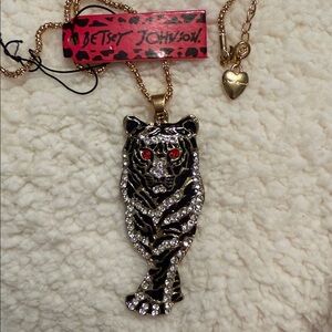 Betsey Johnson Gold and Black Tiger Necklace